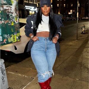 Fashion Nova Blue Straight Leg Jeans